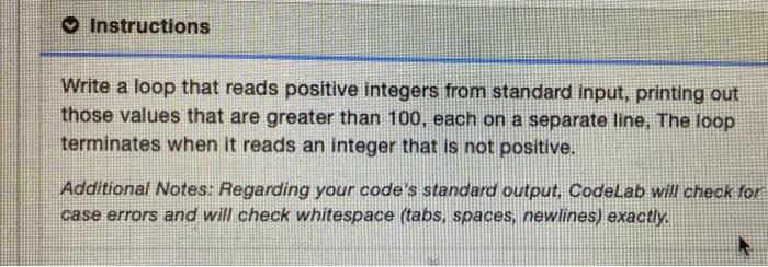 Write a loop that reads positive integers