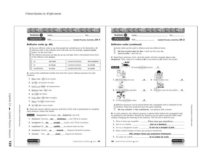 Realidades 1 capitulo 4b answers page 80