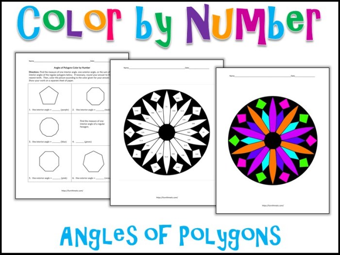 Angles of polygons coloring activity answer key